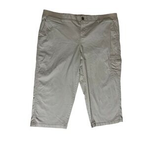 SONOMA LIFE STYLE CAPRI MID RISE WOMAN 18W KHAKI COTTON SPANDEX